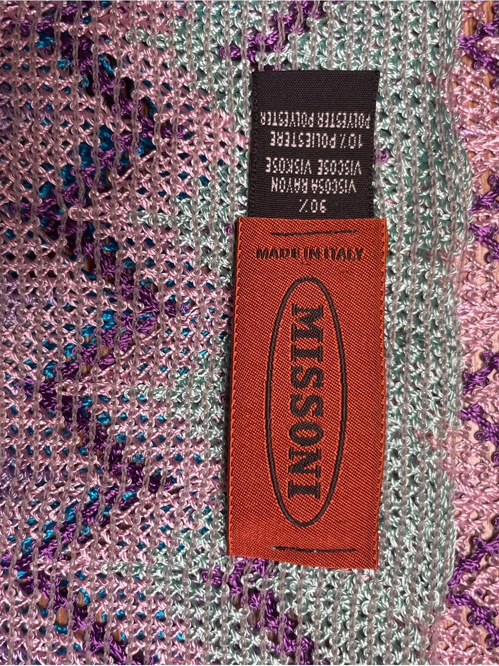 Missoni pastel Knit scarf in Pink, Blue & Mint can be worn as a skirt or halter